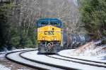 Q436 (Selkirk, NY to Worcester/ Framingham, MA) slowly rounds the bend at CP-60